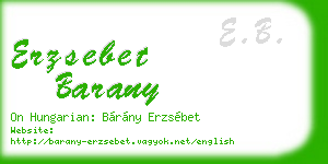 erzsebet barany business card